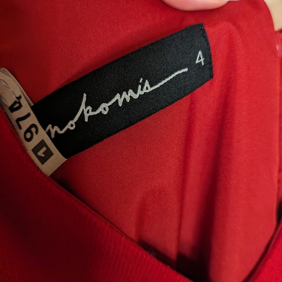 Nokomis colourblocked red and grey wool minidress size 4 - Picture 4 of 5